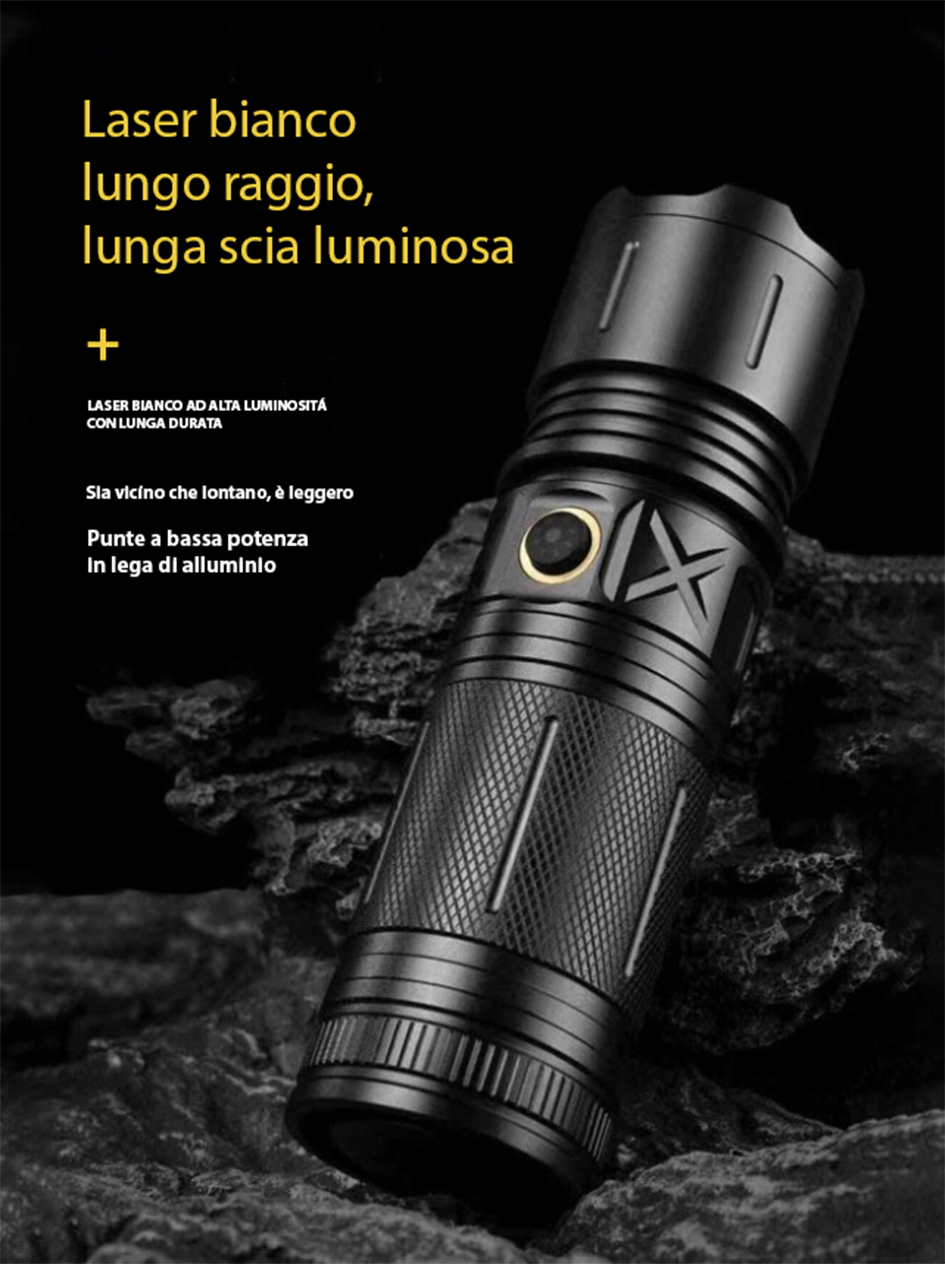 Lanternă LED reîncărcabilă super luminoasă, lanternă LED de mare putere, 100.000 lumeni, iluminare cu zoom și impermeabilă, funcție de baterie externă (baterie de 5000mA inclusă)