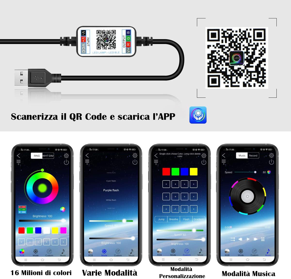 Lumini LED pentru bradul de Crăciun 5 - 10 - 20 de metri, Lumini LED pentru dormitor TikTok, Lumini LED pentru camera de jocuri