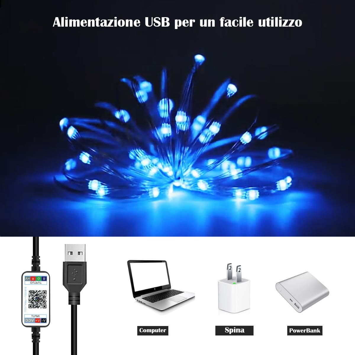 Lumini LED pentru bradul de Crăciun 5 - 10 - 20 de metri, Lumini LED pentru dormitor TikTok, Lumini LED pentru camera de jocuri