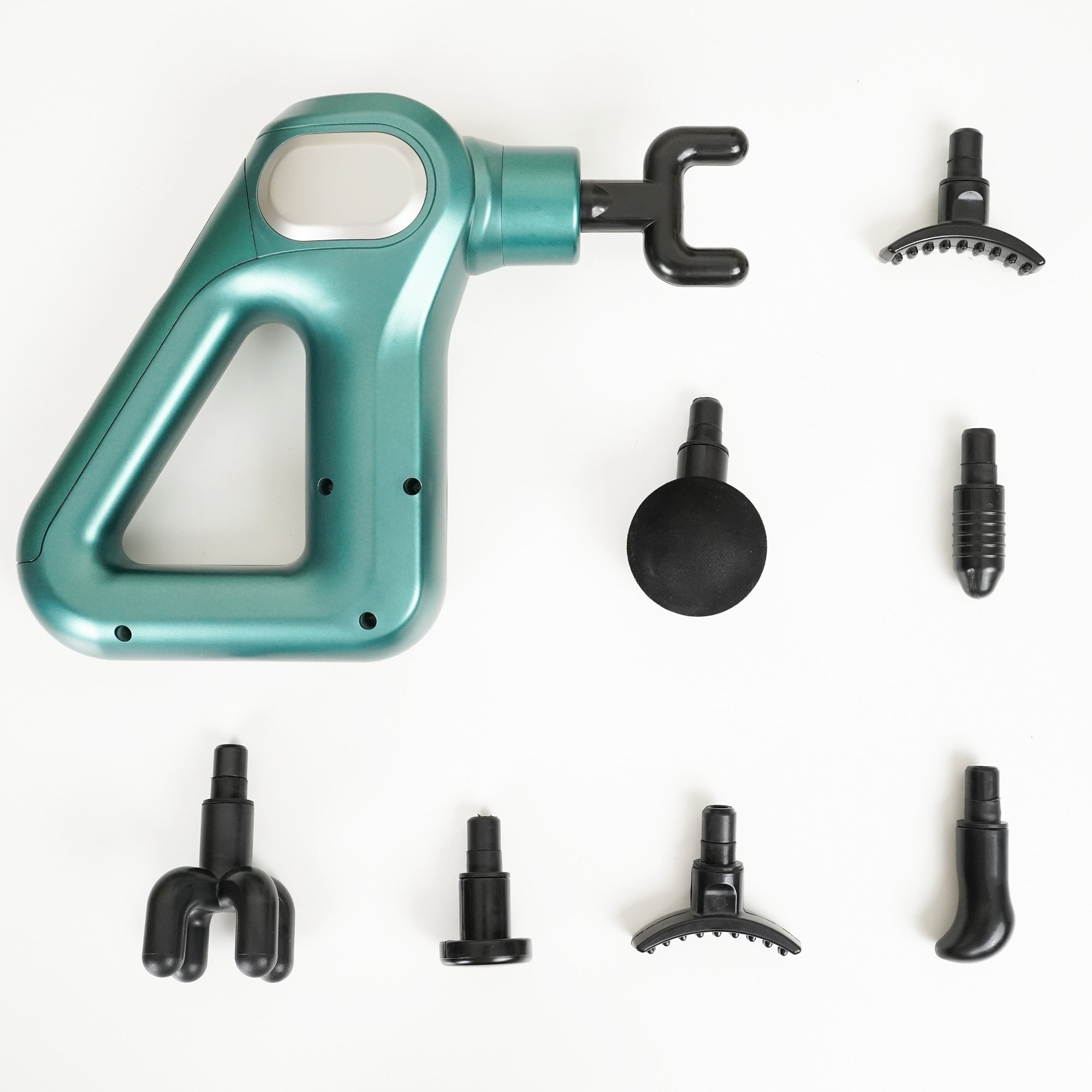 Pistol de masaj muscular terapeutic cu 8 capete și 12 niveluri de viteză