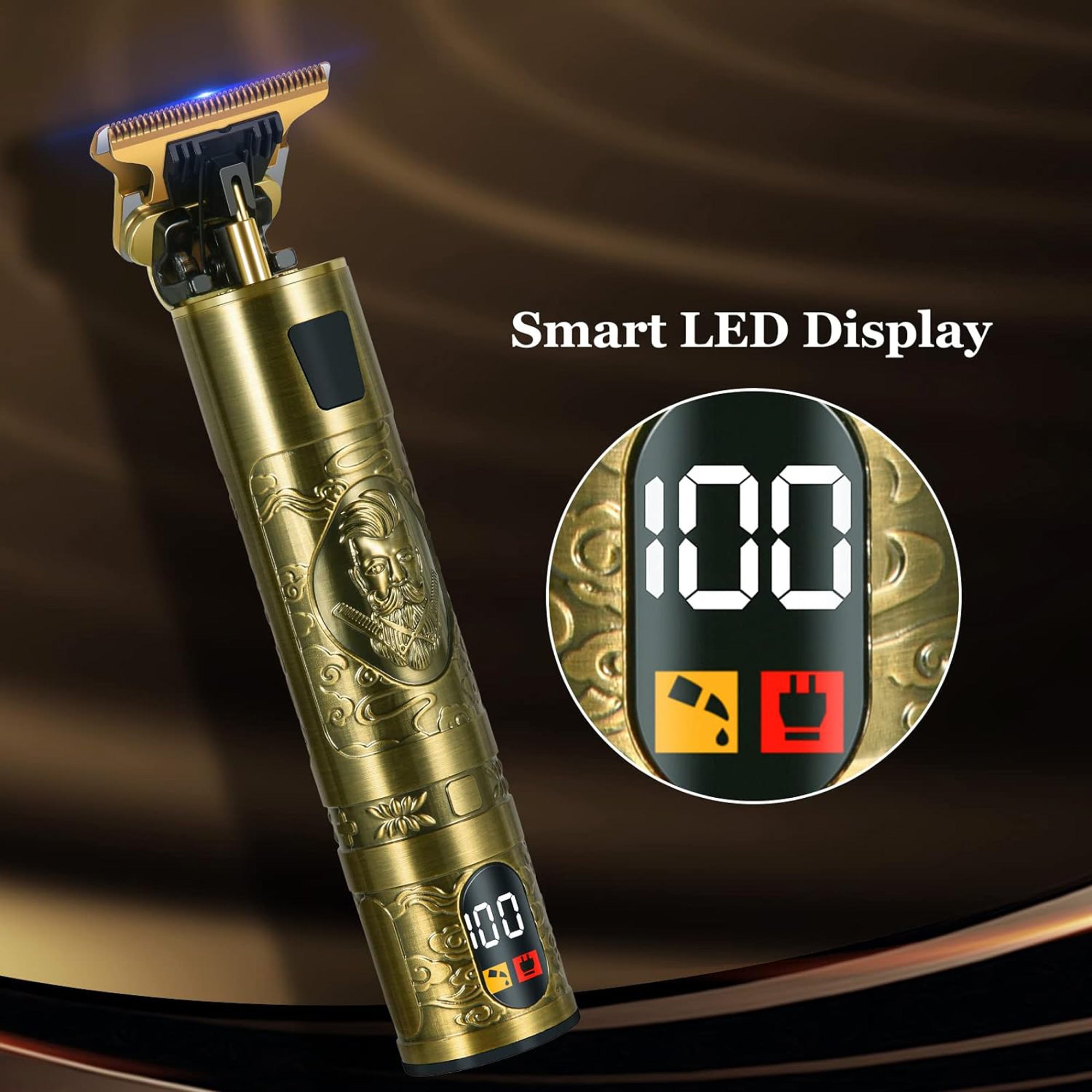 Rasoio elettrico digitale con display integrato resistente all'acqua