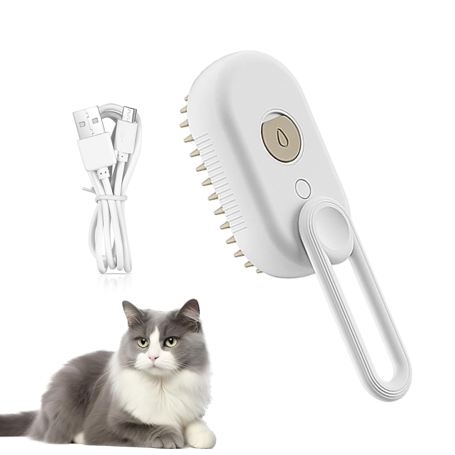 (2 buc) Perie cu abur pentru pisici, Perie cu abur pentru animale de companie, Perie cu abur pentru câini, Îngrijire pentru pisici, Câini, Pieptene pentru îndepărtarea părului de animale