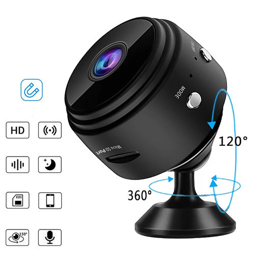 A9 Mini 1080p Wirless Wi Fi Video Camera with Rechargeable Battery, Motion Detection, Night Vision, Magnetic, MicroSD Slot up to 64 GB