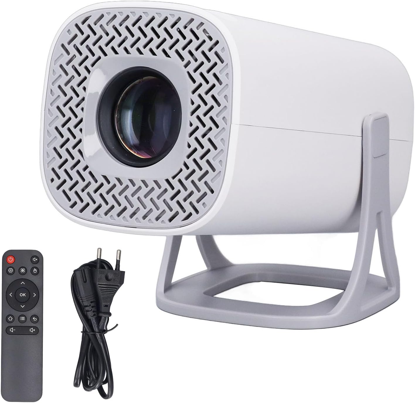 Mini proiector portabil, suport 1080P Full HD 60fps, corecție automată a distorsiunii trapezoidale, WiFi6 + Bluetooth 5.0, proiector exterior, sistem de operare Android 11.0 (șteche UE)