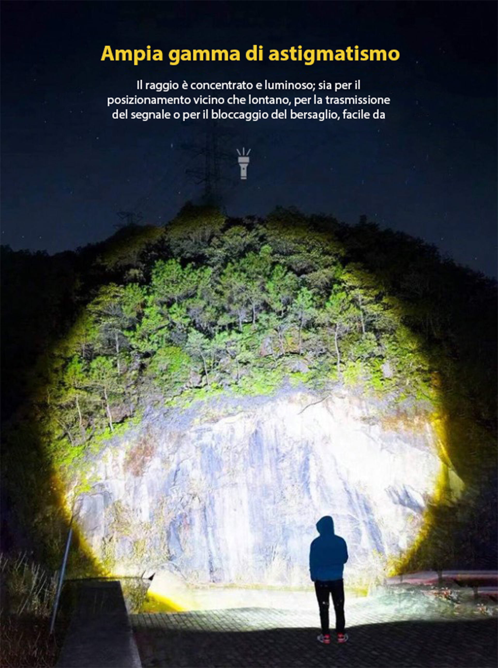 Lanternă LED reîncărcabilă super luminoasă, lanternă LED de mare putere, 100.000 lumeni, iluminare cu zoom și impermeabilă, funcție de baterie externă (baterie de 5000mA inclusă)