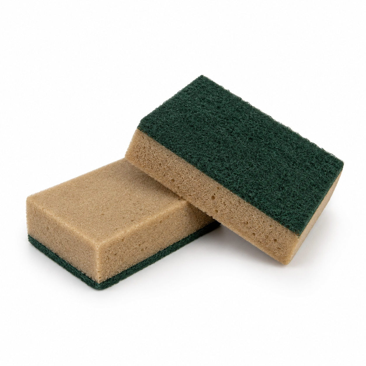 Set 10 Spugne Abrasive Tabacco con Fibra Verde – Multiuso per Cucina e Pulizie