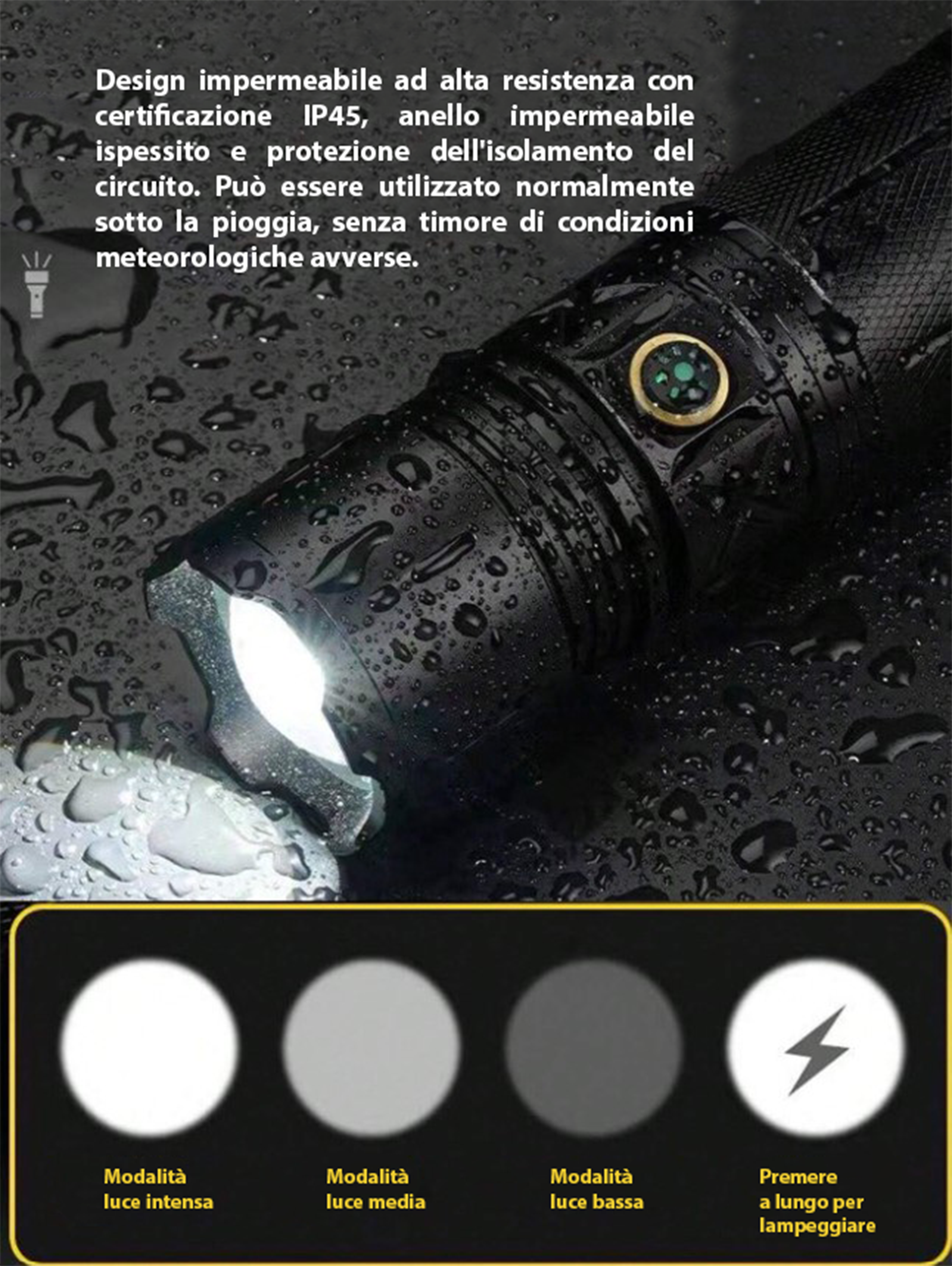 Lanternă LED reîncărcabilă super luminoasă, lanternă LED de mare putere, 100.000 lumeni, iluminare cu zoom și impermeabilă, funcție de baterie externă (baterie de 5000mA inclusă)
