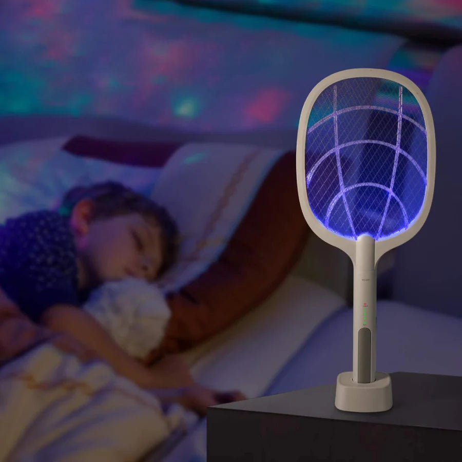 (2 bucăți) - Rachetă electrică reîncărcabilă împotriva țânțarilor, lampă LED 2 în 1, ucigaș de insecte Zapper