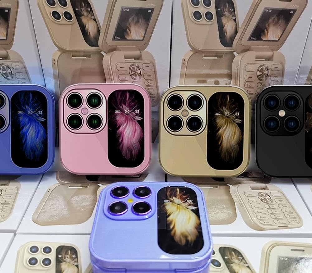 i17 PRO - Mini telefon mobil pliabil, cameră HD, mesagerie, internet, radio FM, dual SIM, lanternă, pliabil