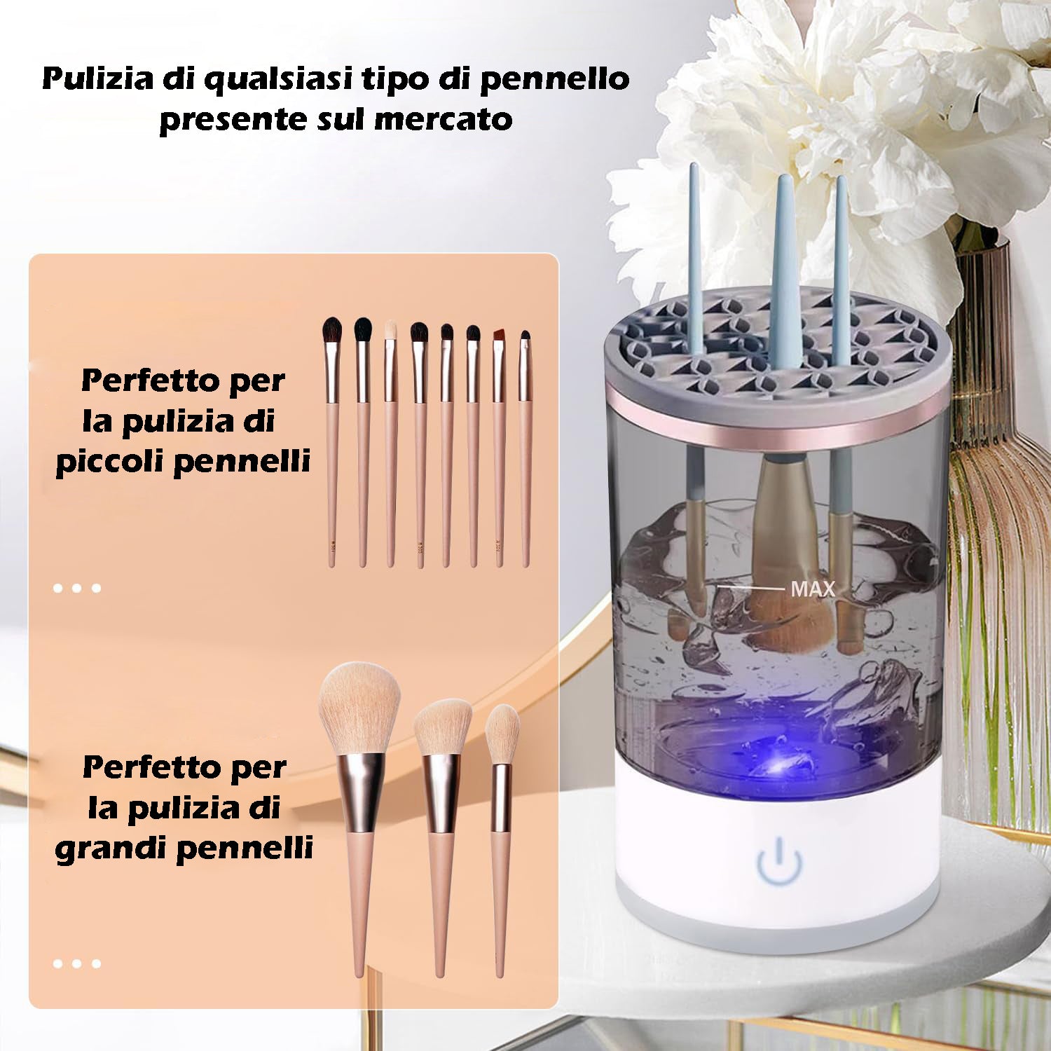 Automatischer USB-Make-up-Pinselreiniger, elektrischer Make-up-Pinselreiniger und manueller/automatischer USB-Make-up-Pinseltrockner