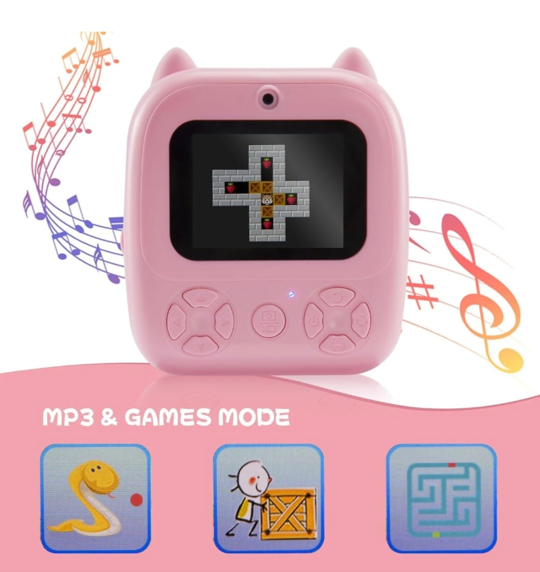 Cameră termică cu imprimare instantanee de 2,4 inci, 1080 pixeli, memorie de 32 GB, slot de expansiune, card Micro SD