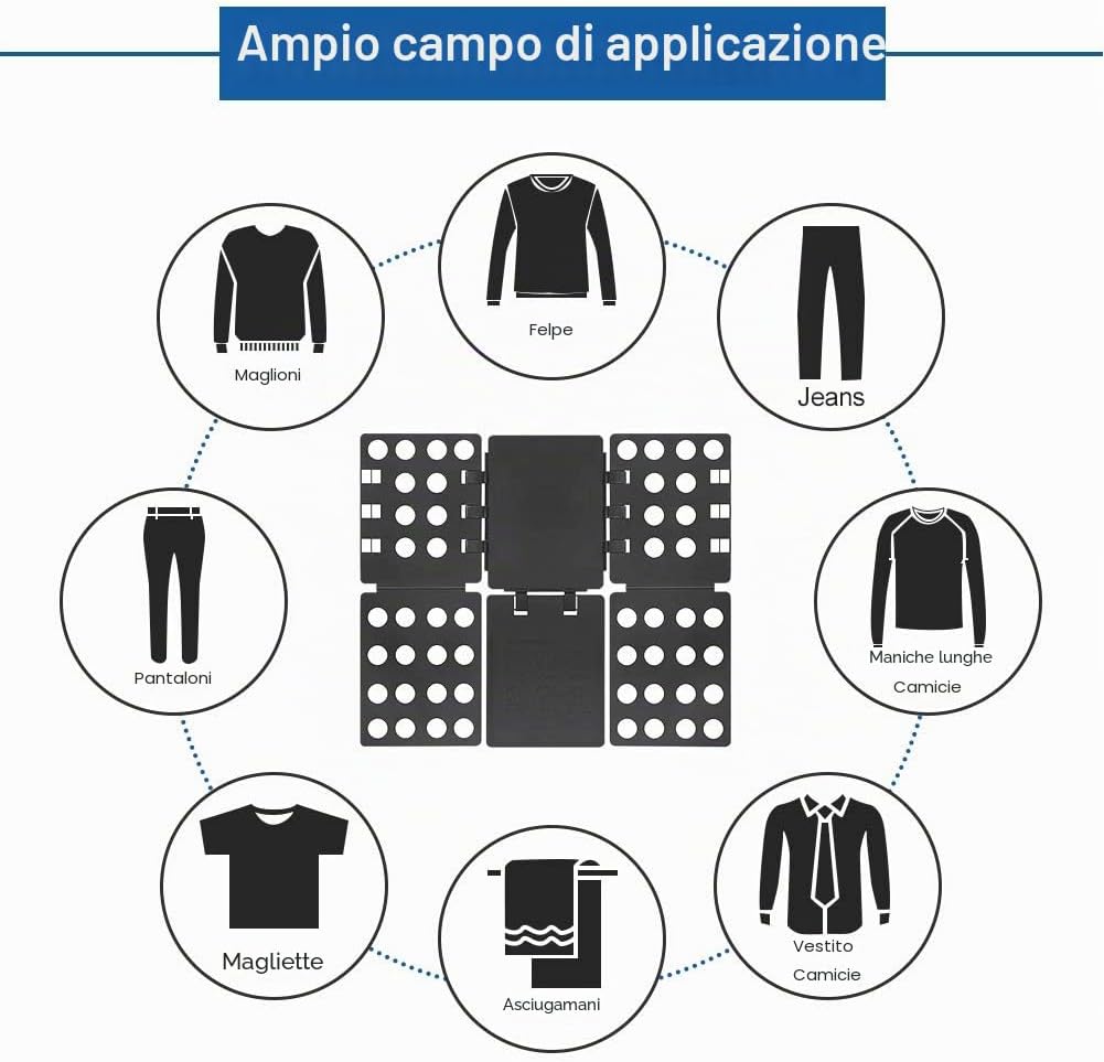 Piega Facile - Piega Magliette Adulti, Bambini, Piega Camice, Piega Felpe, Piega Pantaloni, Facile e Veloce