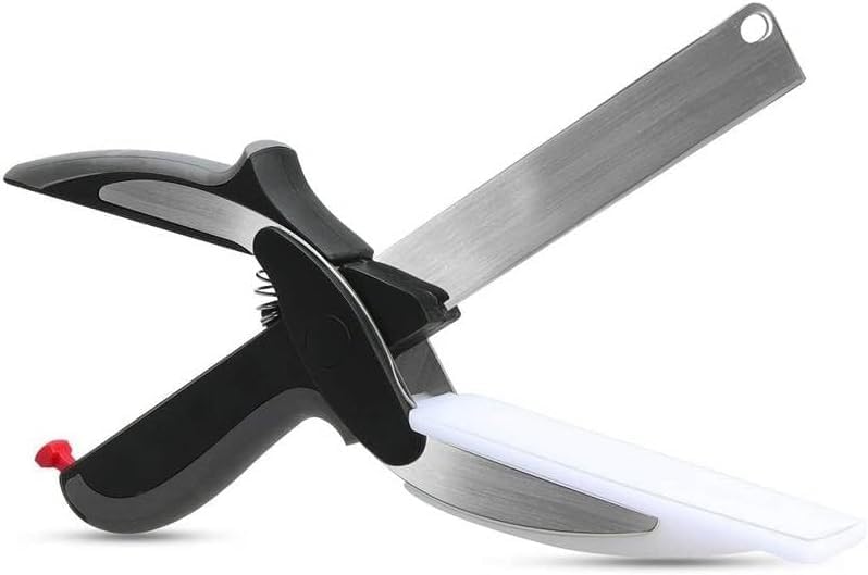 (2 PEZZI) Forbici Da Cucina Professionali 2 in 1 , Coltello Cucina Multifunzione, Uso Domestico, Clever Cutter, Forbici Cucina Acciaio Inox Manico Antiscivolo