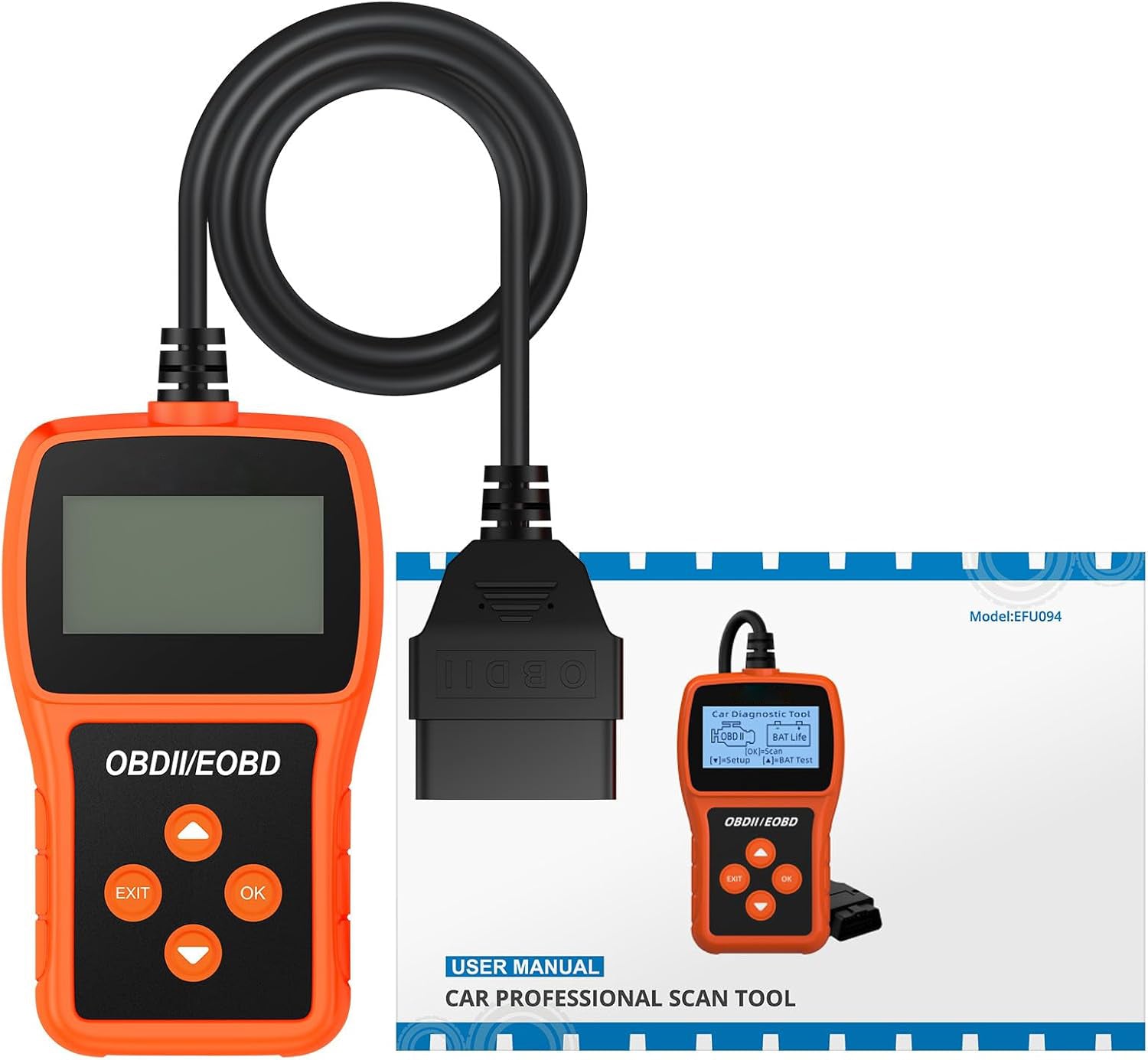 Tester de scaner, dispozitiv de diagnosticare auto OBD2 OBDII, scaner de coduri DTC, instrument de diagnosticare auto multilingvă