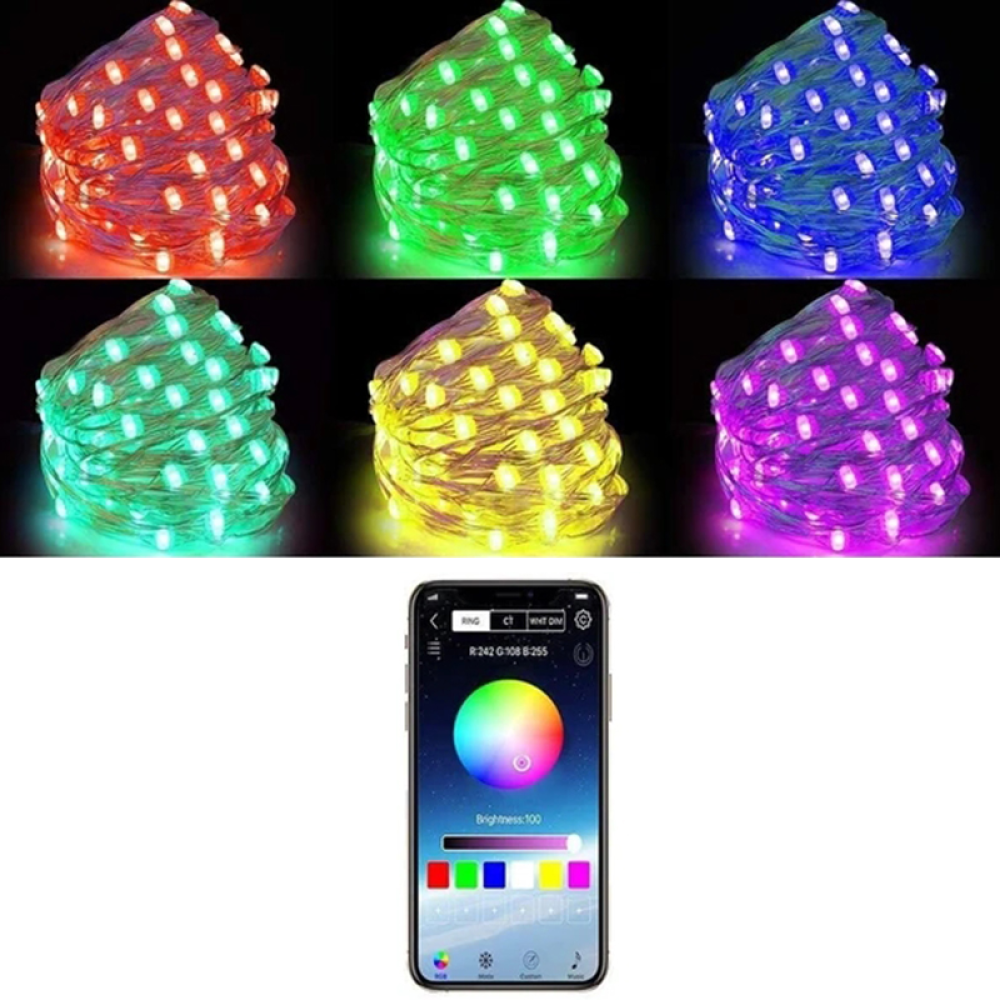 Lumini LED pentru bradul de Crăciun 5 - 10 - 20 de metri, Lumini LED pentru dormitor TikTok, Lumini LED pentru camera de jocuri