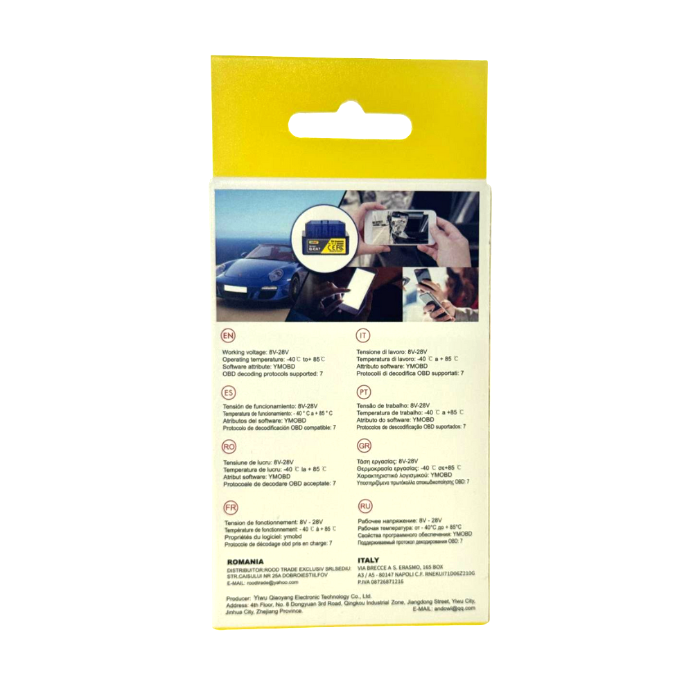 Dispozitiv de diagnosticare auto Bluetooth OBD2 Obdii