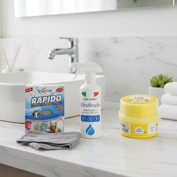 Kit Pulizia Panno Rapido + Cek Stone 500G + Idroscudo
