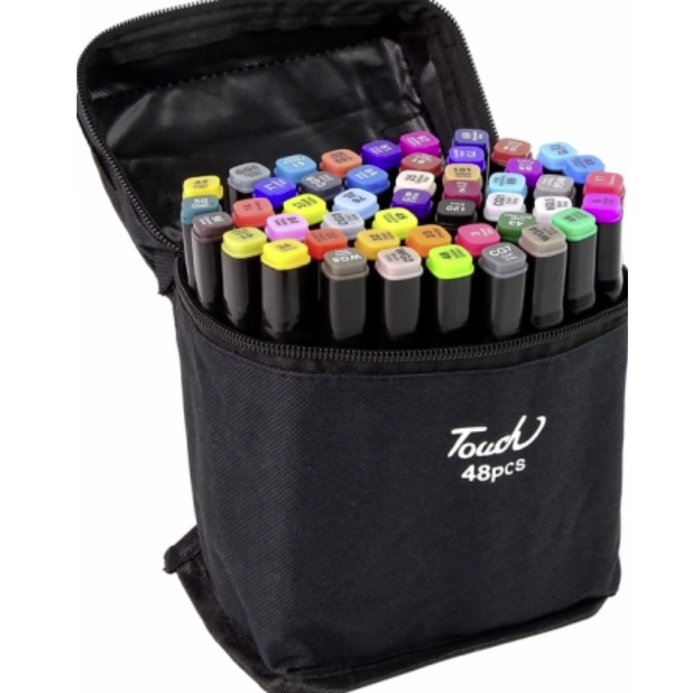 🎨 Pennarelli Marker Alcolici Professionali a Doppia Punta – Ideali per Disegno e Creatività