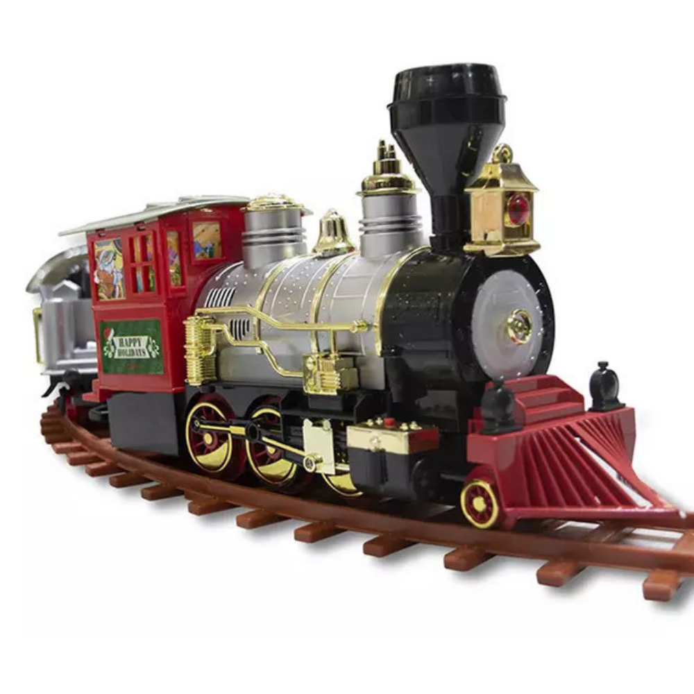 Trenuleț de brad de Crăciun, joc cu Moș Crăciun, trenuleț de brad de Crăciun