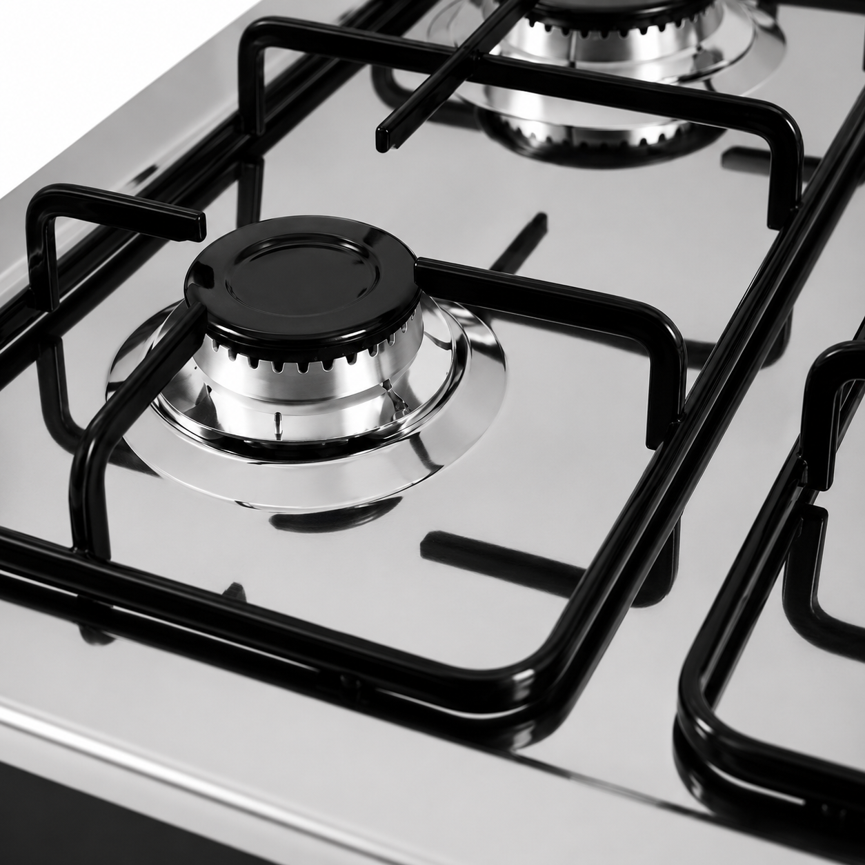 Fornello a Gas 4 Fuochi GPL con Supporto in Acciaio 2 Ripiani – Piano Cottura Portatile da Esterno con Accensione Piezoelettrica – Giardino, Campeggio, Sagre