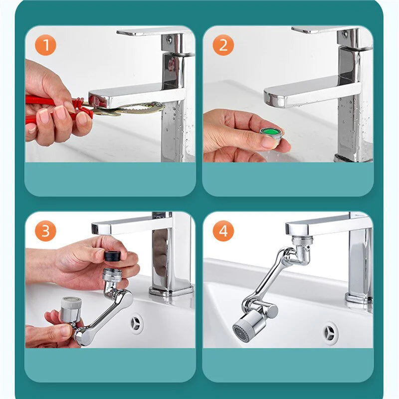 (2 bucăți) - Robinet magic, suport rotativ la 360 de grade, baterie de duș, chiuvetă