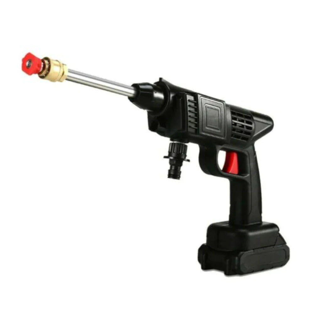 Pistol de spălat cu presiune portabil fără fir cu accesorii, 2 baterii reîncărcabile, aparat de spălat cu presiune pentru spălarea mașinilor, grădinilor, scărilor, piscinelor, mobilierului de exterior