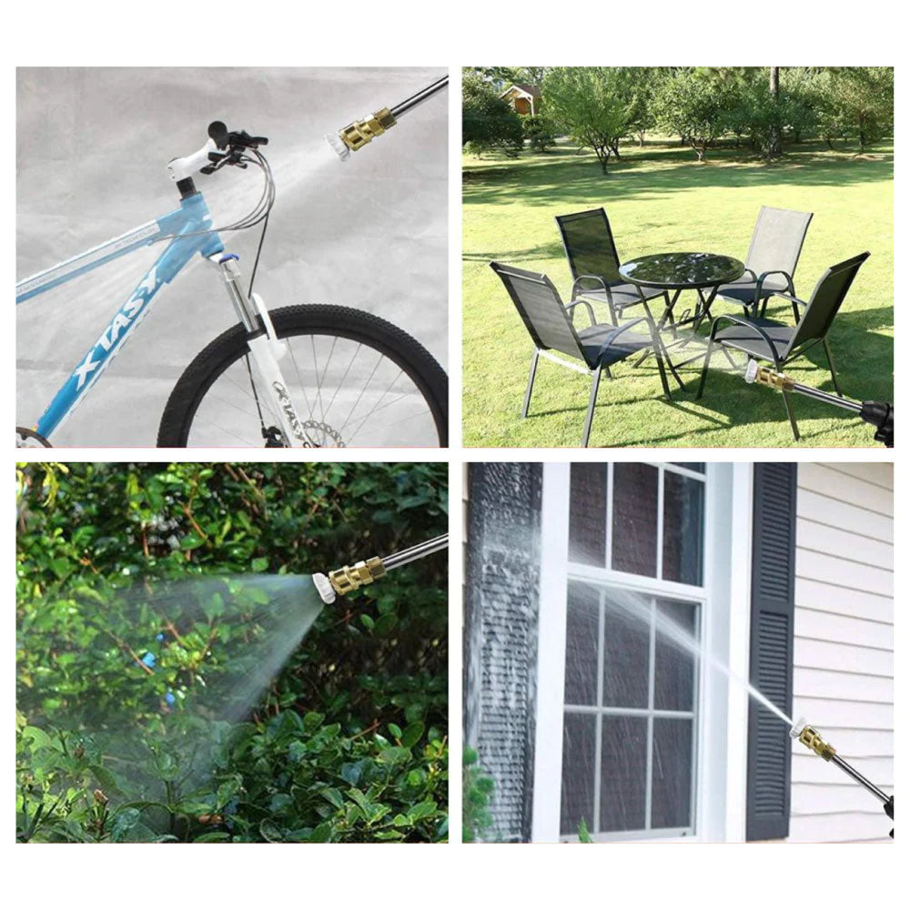 Pistol de spălat cu presiune portabil fără fir cu accesorii, 2 baterii reîncărcabile, aparat de spălat cu presiune pentru spălarea mașinilor, grădinilor, scărilor, piscinelor, mobilierului de exterior