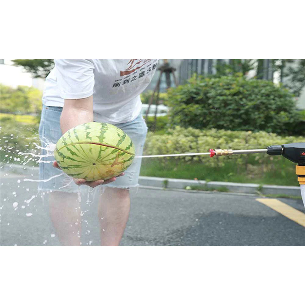 Pistol de spălat cu presiune portabil fără fir cu accesorii, 2 baterii reîncărcabile, aparat de spălat cu presiune pentru spălarea mașinilor, grădinilor, scărilor, piscinelor, mobilierului de exterior