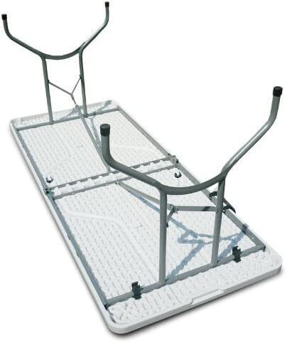 Masă de grădină pliabilă, 180 cm, din rășină dură și oțel, într-o valiză, din HDPE, masă de picnic, plajă, festival, camping