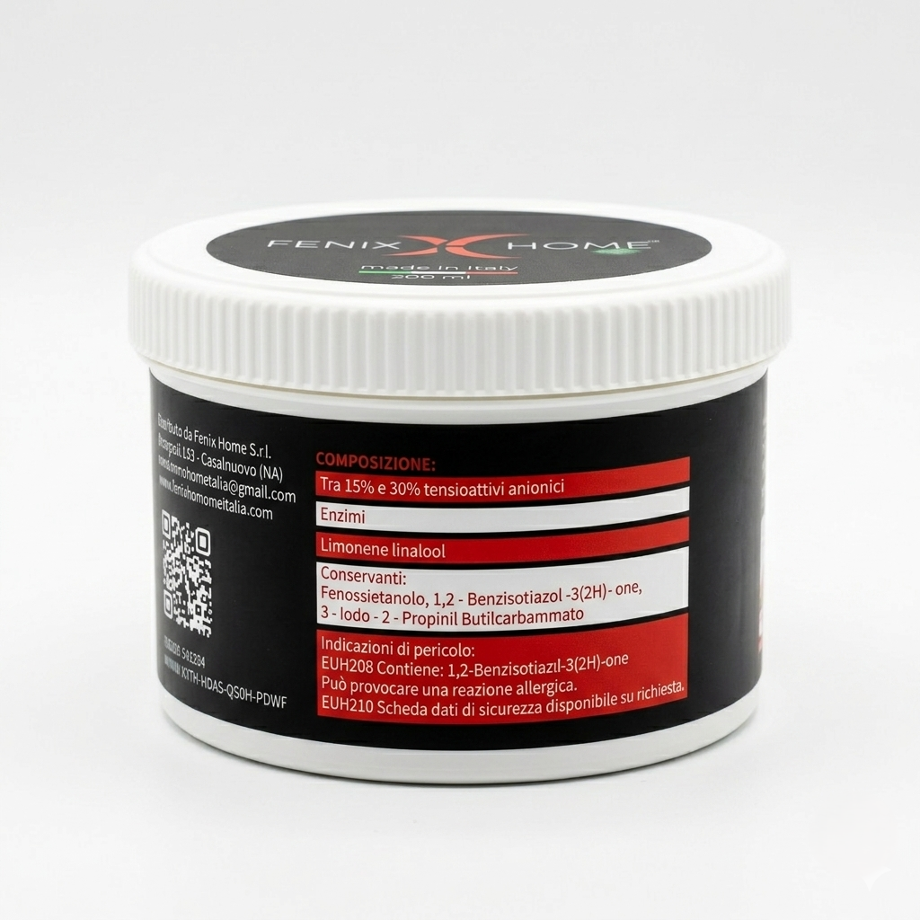 Smacchiatore Professionale per Tessuti Fenix Home Smaky – Formula Naturale con Enzimi – Vino, Caffè, Grasso, Sangue – Vestiti, Divani, Sedili Auto, Tappeti, Pelle ed Ecopelle – Senza Aloni