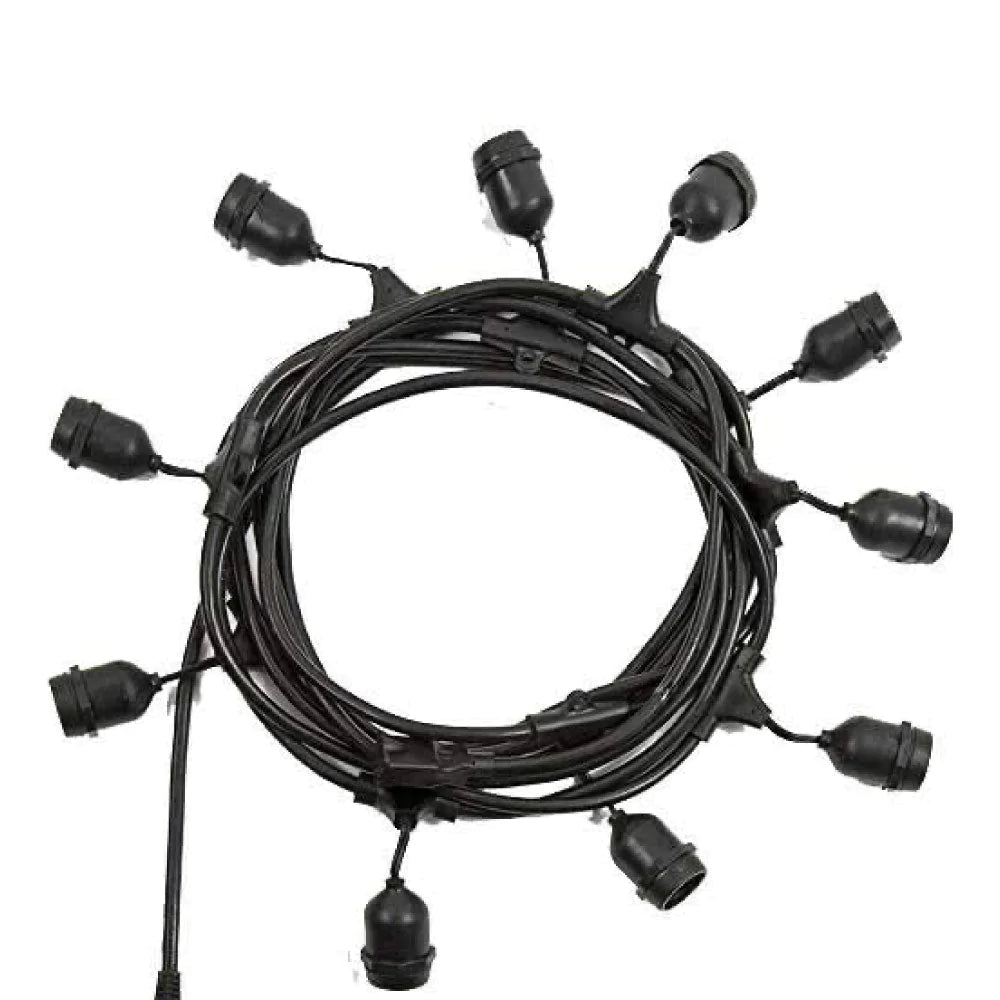 Lanț luminos de exterior cu 10 becuri E27, lungime 10 metri