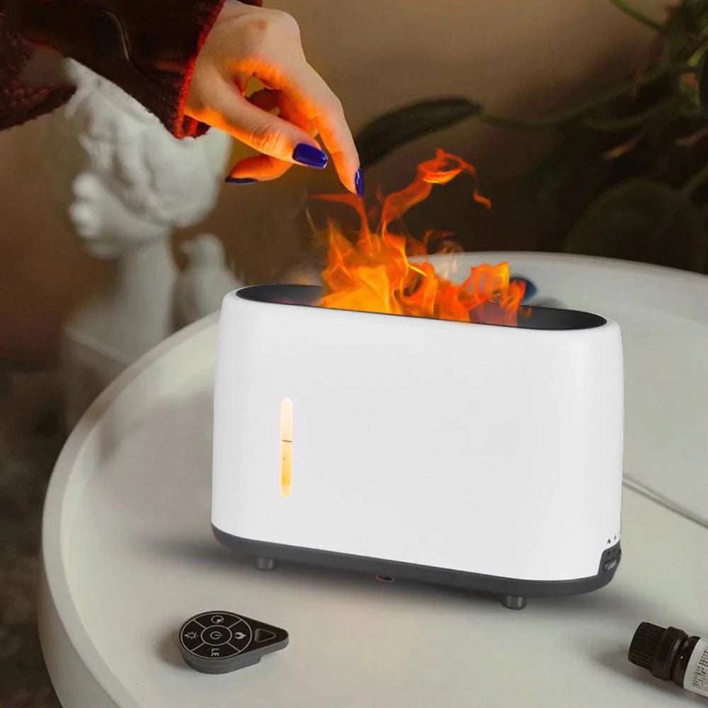Difuzor de arome cu efect de flacără LED
