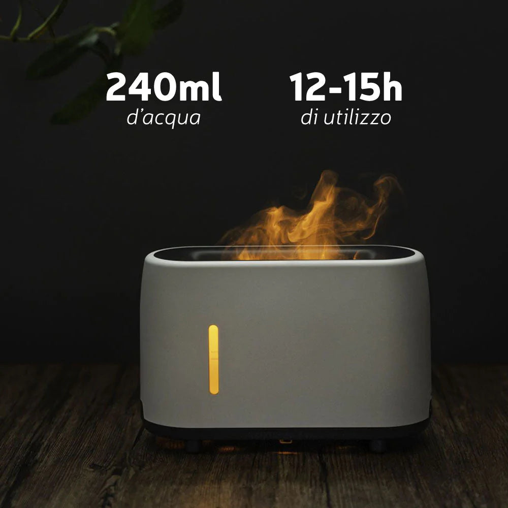 Difuzor de arome cu efect de flacără LED