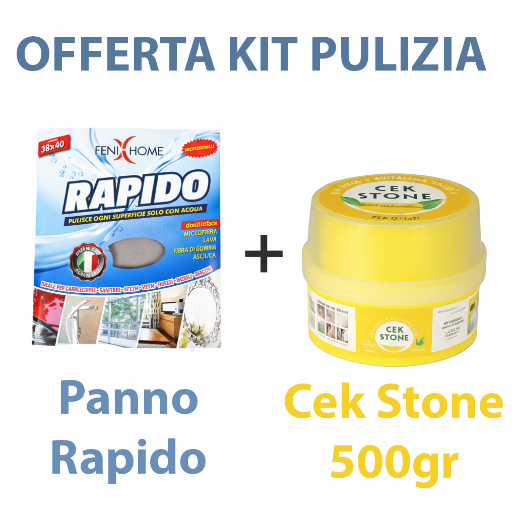 Kit Pulizia Panno Rapido + Cek Stone OMAGGIO