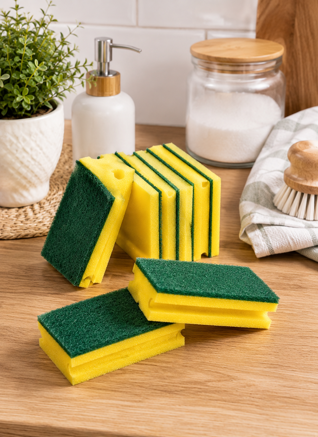 Set 10 Spugne Abrasive Salvadita Antigraffio – Multiuso per Cucina e Pulizie Domestiche