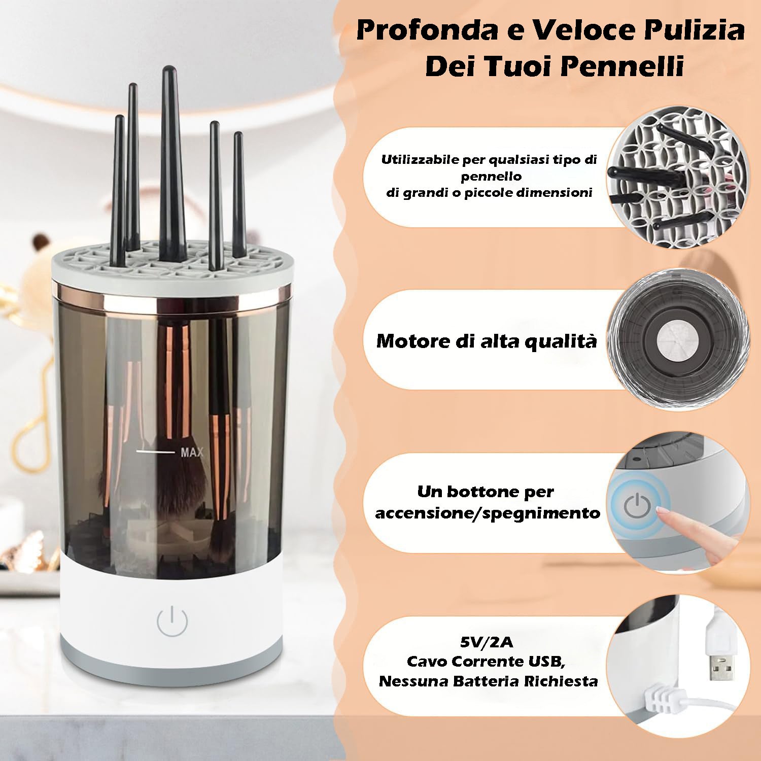 Automatic USB Makeup Brush Cleaner, Electric Makeup Brush Cleaner and USB Manual/Automatic Makeup Brush Dryer