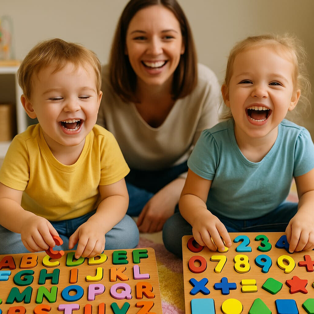 🎯 Gioco Educativo in Legno per Bambini – Puzzle Alfabeto, Numeri e Forme Montessori 2-6 Anni