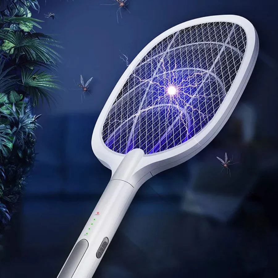 (2 Pieces) - Rechargeable Electric Mosquito Rackets 2 in 1 LED Lamp Insect Killer