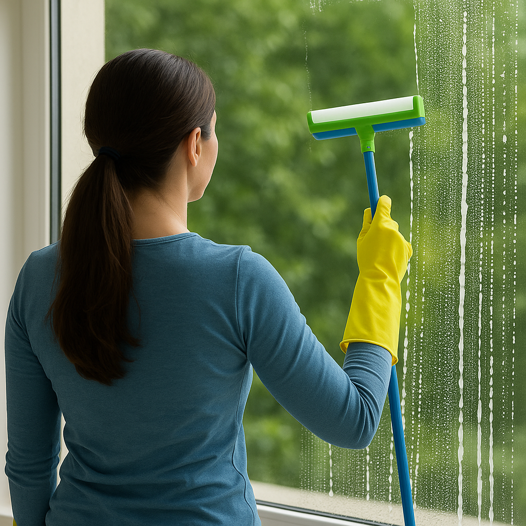 SMART silicone window cleaner with integrated water collection tray, clean windows without streaks, streak-free windows, high quality professional window cleaner