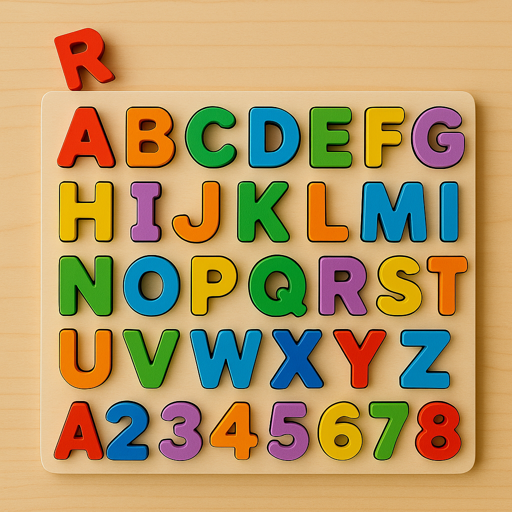 🎯 Gioco Educativo in Legno per Bambini – Puzzle Alfabeto, Numeri e Forme Montessori 2-6 Anni