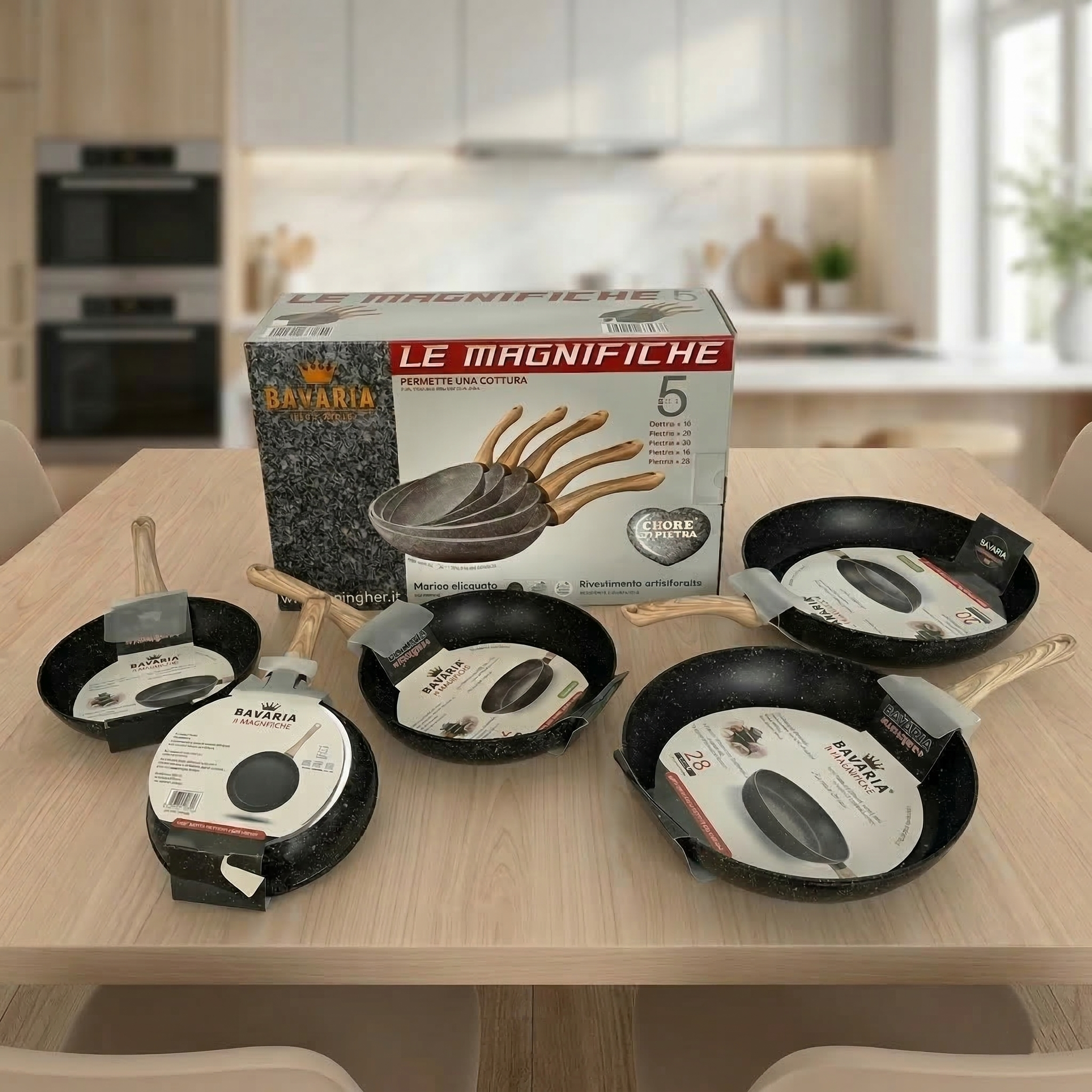 Set 5 Padelle – Rivestimento Cuore di Pietra