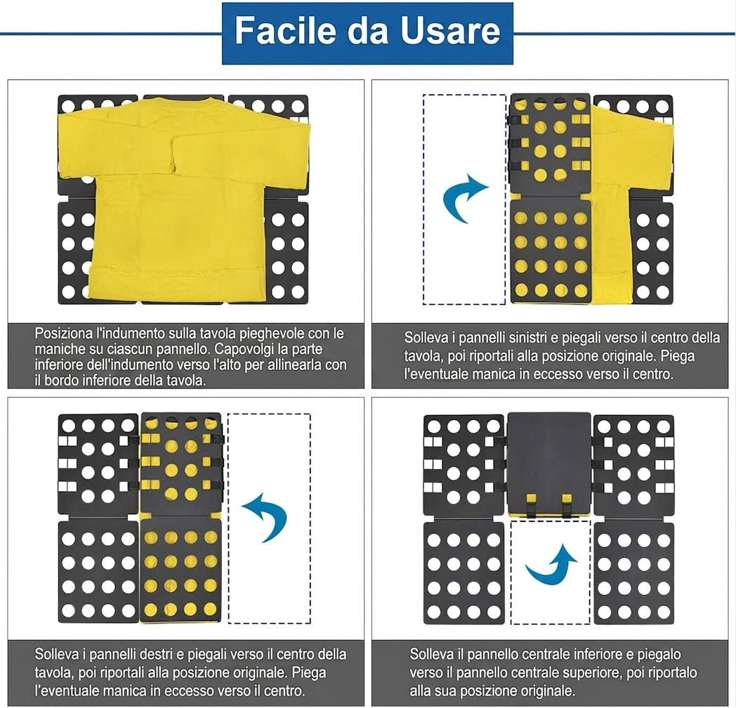 Piega Facile - Piega Magliette Adulti, Bambini, Piega Camice, Piega Felpe, Piega Pantaloni, Facile e Veloce