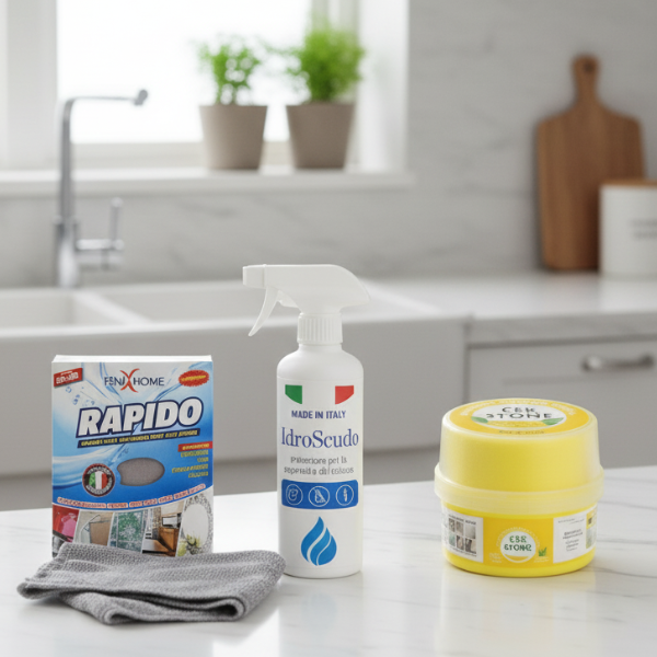 Kit Pulizia Panno Rapido + Cek Stone 500G + Idroscudo