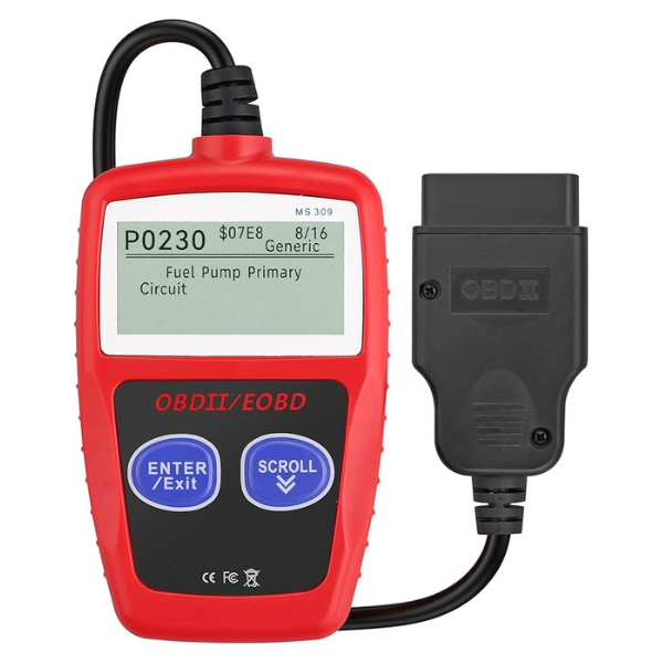 Tester OBD2 Scanner, OBDII 2 Bottoni Dispositivo Diagnostica Auto, Lettura dei codici Scanner con definizione DTC,  Multilingue Strumento Diagnostica Autoveicoli