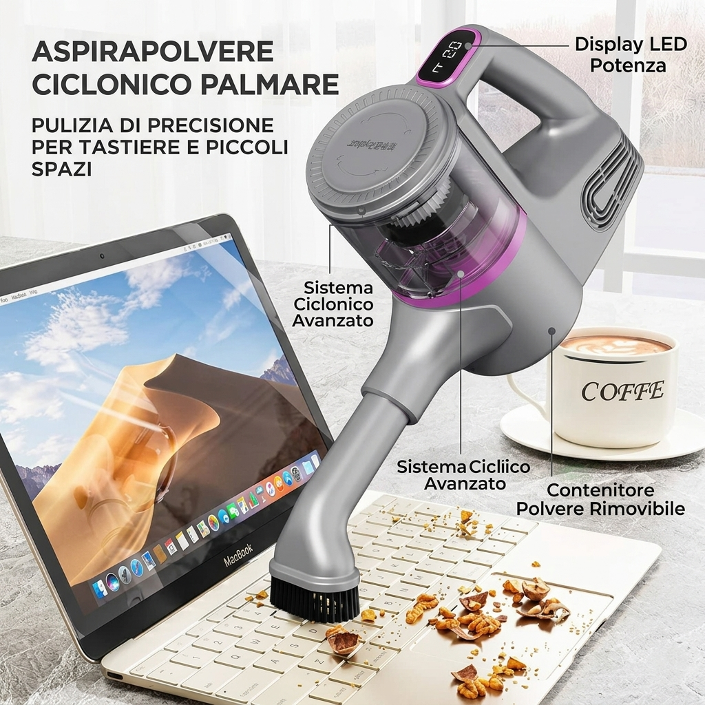 TurboClean Pro Aspirapolvere Portatile Wet & Dry 15000Pa
