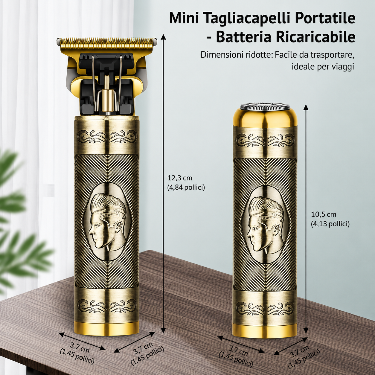 Rasoio  Regolabarba e Tagliacapelli 3 in 1 Professionale – Ricaricabile USB, Impermeabile e con Lame in Acciaio Inox