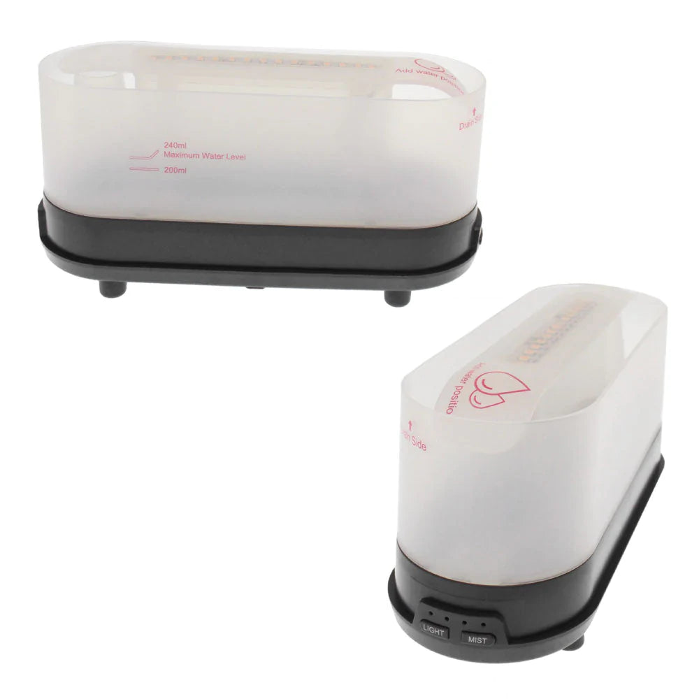 Room aroma diffuser with LED flame effect